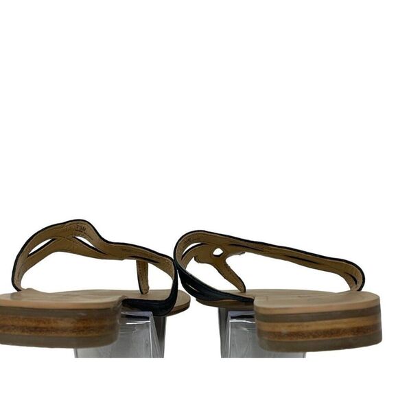 Talbots Women's Sandals 7.5M Genuine Leather Upper Black Cutout Design - Picture 6 of 10